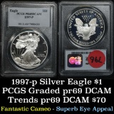 PCGS 1997-p Silver Eagle Dollar $1 Graded pr69 dcam by PCGS