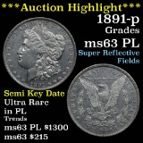 ***Auction Highlight*** 1891-p Morgan Dollar $1 Grades Select Unc PL (fc)