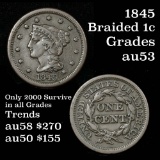 1845 Braided Hair Large Cent 1c Grades Select AU