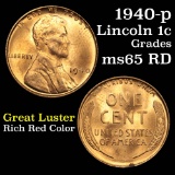 1940-p Lincoln Cent 1c Grades GEM Unc RD