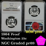 NGC 1964 Washington Quarter 25c Graded pr69 by NGC