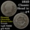 1810 Classic Head Large Cent 1c Grades g+