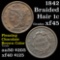 1842 Braided Hair Large Cent 1c Grades xf+