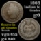 1868 Indian Cent 1c Grades g+