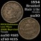 1854 Braided Hair Half Cent 1/2c Grades AU, Almost Unc