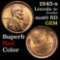 1945-s Lincoln Cent 1c Grades GEM Unc RD
