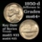 1950-d Jefferson Nickel 5c Grades Choice+ Unc