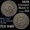 1836 Coronet Head Large Cent 1c Grades f, fine