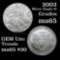 2002 Silver Eagle Dollar $1 Grades GEM Unc