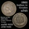 1861 Indian Cent 1c Grades xf+