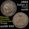 1882 Indian Cent 1c Grades AU, Almost Unc