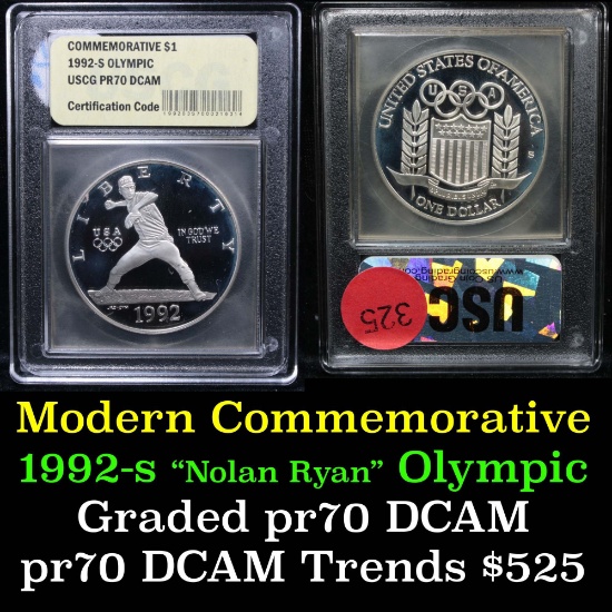 1992-s Olympic Modern Commem Dollar $1 Graded GEM++ Proof Deep Cameo by USCG