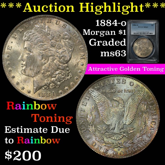 ***Auction Highlight*** PCGS 1884-o Morgan Dollar $1 Graded ms63 by PCGS (fc)