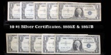 10 $1 Silver Certificates, 1935E & 1957B