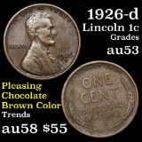 1926-d Lincoln Cent 1c Grades Select AU