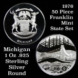 1976 Franklin Mint .925 Fine Sterling Silver Proof Round Michigan 1 oz. Grades