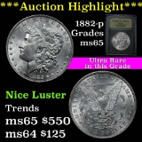 *** Auction Highlight *** 1882-p Morgan Dollar $1 Graded GEM Unc by USCG (fc)