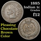 1885 Indian Cent 1c Grades f, fine