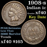 1908-s Indian Cent 1c Grades xf