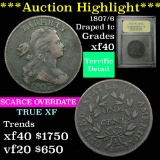 *** Auction Highlight *** 1807/6 Draped Bust Large Cent 1c Graded xf by USC