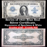 Series of 1923 Blue Seal Silver Certificate, Signatures of Speelman & White Grades xf