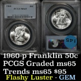 PCGS 1960-p Franklin Half Dollar 50c Graded ms65 by PCGS