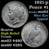 1921-p Peace Dollar $1 Grades Select Unc (fc)