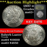 *** Auction Highlight *** 1897-o Morgan Dollar $1 Graded Select+ Unc by USCG (fc)