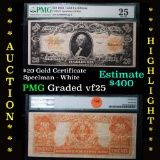 ***Auction Highlight*** 1922 Gold Seal, Gold Certificate $20 Graded vf25 by PMG (fc)