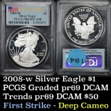 PCGS 2008-w Silver Eagle Dollar $1 Graded pr69 dcam by PCGS