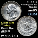 1944-s Washington Quarter 25c Grades GEM Unc