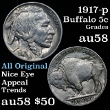1917-p Buffalo Nickel 5c Grades Choice AU/BU Slider