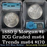 1880-p Morgan Dollar $1 Graded ms64 by ICG