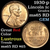 1930-p Lincoln Cent 1c Grades GEM Unc RD