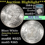 ***Auction Highlight*** 1884-p Morgan Dollar $1 Graded ms65+ by ICG (fc)