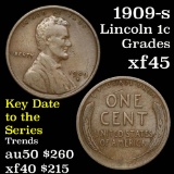 1909-s Lincoln Cent 1c Grades xf+ (fc)