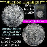 *** Auction Highlight *** 1921-p Morgan Dollar $1 Graded GEM+ Unc by USCG (fc)