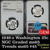 NGC 1946-s Washington Quarter 25c Graded ms65 by NGC