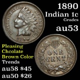 1890 Indian Cent 1c Grades Select AU