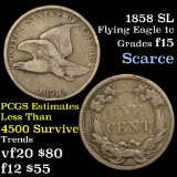 1858 SL Flying Eagle Cent 1c Grades f+