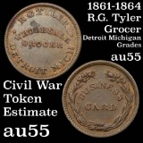 1861-1864 MI 225 CI-2a MICH, DETROIT R.G. TYLER TOKEN Civil War Token 1c Grades Choice AU