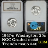 NGC 1947-s Washington Quarter 25c Graded ms65 by NGC