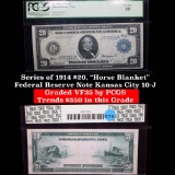 PCGS Series of 1914 $20 Federal Reserve Note Kansas City 10-J Graded vf35 by PCGS (fc)
