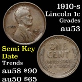 1910-s Lincoln Cent 1c Grades Select AU