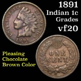 1891 Indian Cent 1c Grades vf, very fine