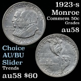 1923-s Monroe Old Commem Half Dollar 50c Grades Choice AU/BU Slider