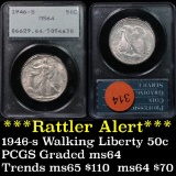 PCGS 1946-s Walking Liberty Half Dollar 50c Graded ms64 by PCGS