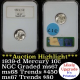 ***Auction Highlight*** NGC 1939-d Mercury Dime 10c Graded ms67 by NGC (fc)