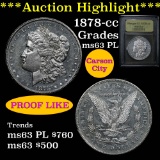 *** Auction Highlight *** 1878-cc Morgan Dollar $1 Graded Select Unc PL by USCG (fc)