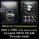 1991-s USO Modern Commem Dollar $1 Graded GEM++ Proof Deep Cameo by USCG